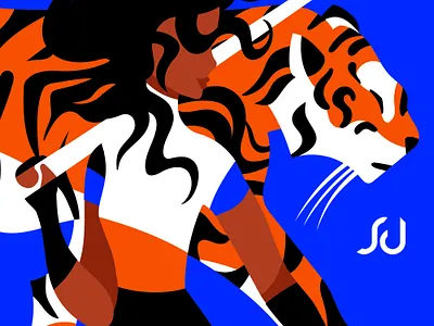 Happy 2022 adobe illustrator graphic design illustration inspiration tiger woman illustration year of tiger