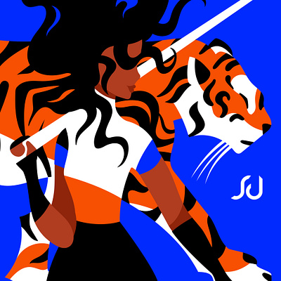 Happy 2022 adobe illustrator graphic design illustration inspiration tiger woman illustration year of tiger