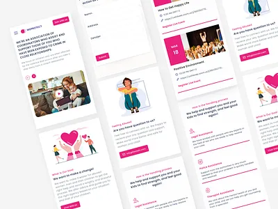 Responsive Website Landing Page for victims of violence app awesome design design fun fun design illustration inspiration landingpage modern real project responsive social startup ui ui design uiux