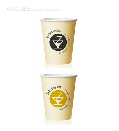 Zee Zee & the Juice Disposable Cup Design branding graphic design logo