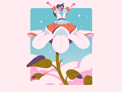 Rise & Shine animation character design flower graphic design illustration nature photoshop pink plant sleep stars