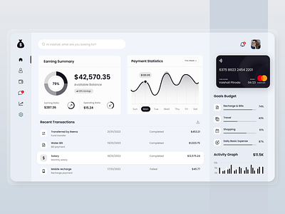 Budget App Dashboard - Uplabs challenge admin banking budget budgetapp designweb finance income management ui ux web website