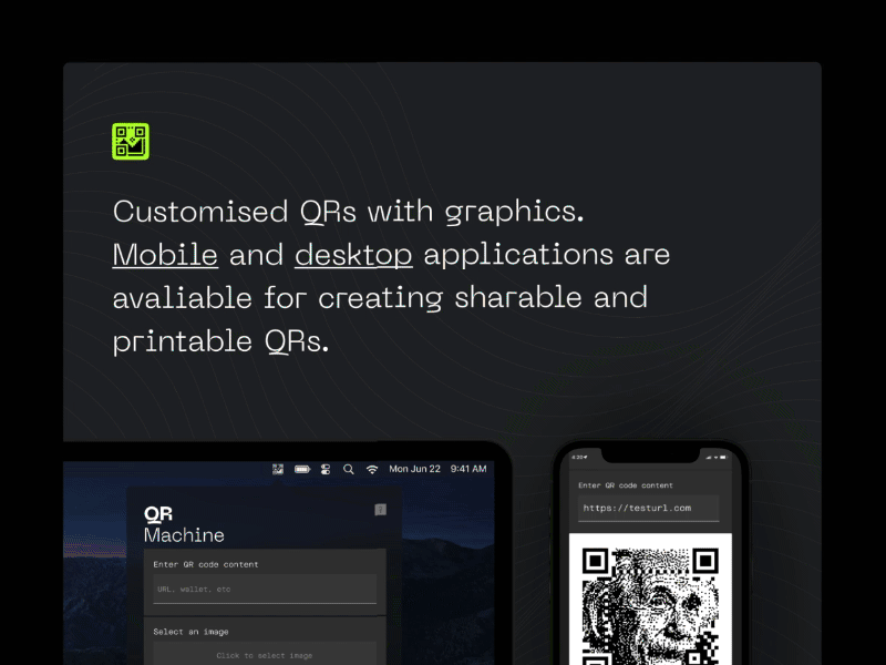 QR Machine Website animation branding graphic design landing page web