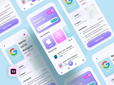 Job Finder App Ui 3d animation app app design branding design graphic design illustration logo motion graphics ui ux