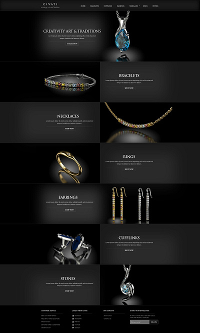 Jewelry Design & Development adobe photoshop branding design responsive ui ux web design wordpress
