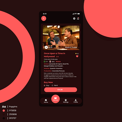 Movies App UX/UI Design app appdesign branding design designer graphic design illustration motion graphics ui uidesign uiux ux uxdesign vector webdesign