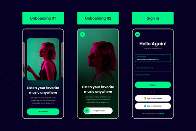 Harmony - Music Streaming Mobile App UI Kit illustrator