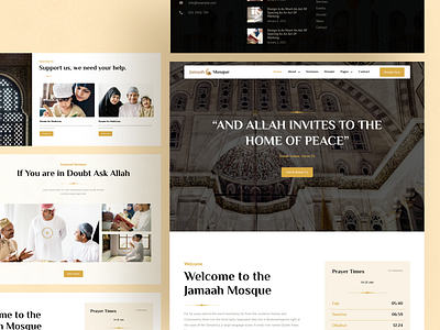 Jamaah - Mosque & Islamic Center Elementor WordPress Template arabic charity culture design donation elementor figma islamic center landing page landingpage masjid moslem muslim non profit quran religion template ui website wordpress