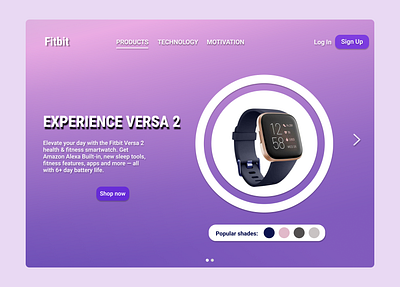 Fitbit Landing Page design ui ux