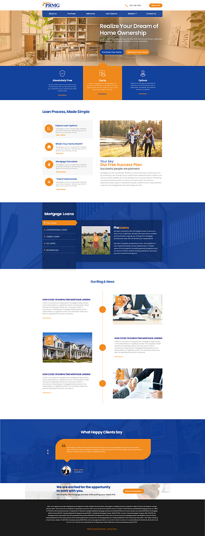 PRMG Mortgage Group Design & Development adobe photoshop branding design figma responsive ui ux web design wordpress