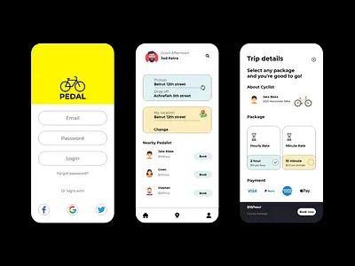Bike renting app app appdesign design graphic design ui ux