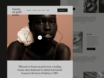 Beauty Salon | Website Design beauty cosmetic home page landing landingpage makeup minimal salon typography ui ux web webdesign website