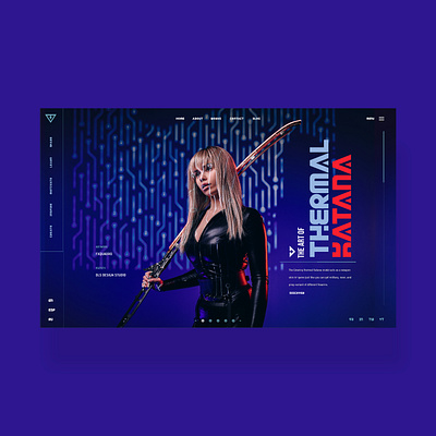 Thermal Katana Web Ui Design Concept branding cyberpunk design female ninja fighter graphic design logo ninja photography product design sword thermal katana ui ui design ux ux design web design