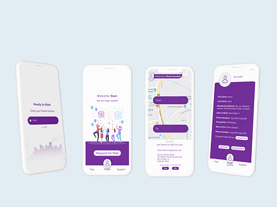 Ride Sharing App app design illustration ui ux