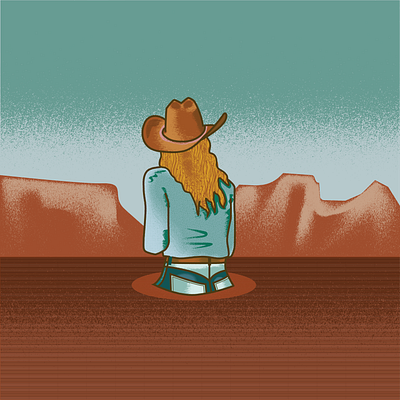 Cowgirl Desert Illustration cowgiril illustration cowgirl desert illustration design digital art digital illustration female illustration female illustrator girl illustration landscape illustration nature design nature illustration western design wild west