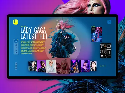 Music store UI 3d clean concept design minimal ui ux web website