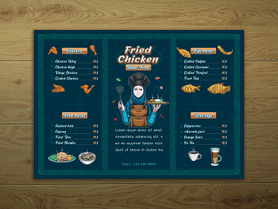 Restaurant halal food menu template background banner business cooking desert flyer flyer template food food vector fried chicken healthy illustration menu menu design menu template pizza restaurant vector vegetable vetables