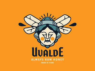 Uvalde Raw Honey bee logo bees branding food design graphic design honey honey logo illustration label design logo organic save the bees small business texas