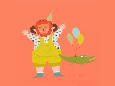 Party Animals Illustration alligator illustration bright colors childrens book childrens illustration design drawing flat illustration friends illustration kids book kids illustration party party animals party illustration