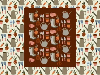 Pattern Design - Gardening adobe draw adobe illustrator gardening illustration pattern design vector