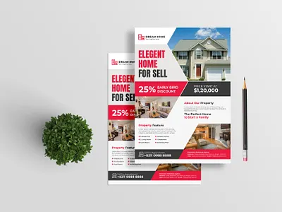 Real Estate Flyer Template branding design flyer flyer template graphic design photoshop print print design promotion promotional flyer psd real estate real estate flyer template ui