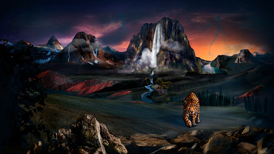 Matte Painting "Jaguar" adobe creative design graphic design illustration mattepainting