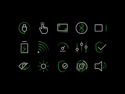 Razer icons branding digital glyph icon logo picto pictogram razer ui vector