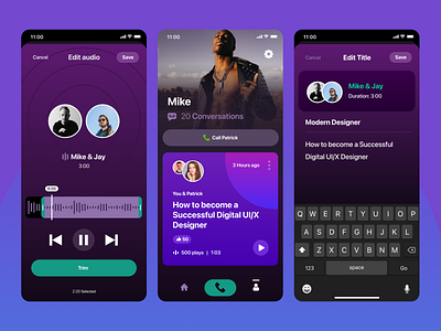 Podcast App app design design ios mobile design podcast spotify ui ux