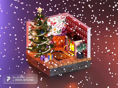 Happy 3D Christmas! 3d 3d art 3d blender 3d design 3d model art artwork blender christmas cycle design graphic design illustration minimal new year photoshop pooya design pooya setayesh pooyast portfolio