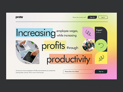 Protiv — Landing Page Design big words brand design branding business colored design expert gradient grow highlight increase landing landing page productivity profit ui uidesign uiux ux web