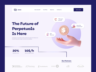 Investment Landing Page 3d advertising animation brand design business company control design grow investment partners planning revenue savings ui uidesign uiux ux web