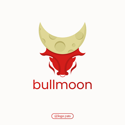 Bull + Moon Logo brand identity branding bull color full design full color graphic design identity illustration inkscape logo logo type simple