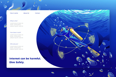 Dive Safely - Banner & Landing Page app banner design development dive safely drive icon illustration landing landing page photo process studio technology ui ui design ux ux design webapp website