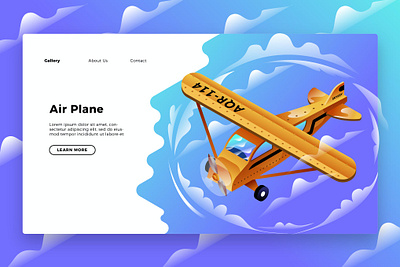 Air plane - Banner & Landing Page air air plane app banner branding design development icon landing landing page photo process studio technology ui design ux ux design v webapp website