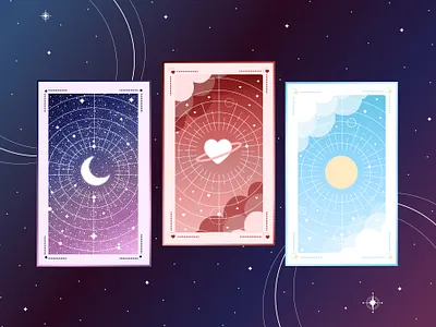 Galaxy Cards design galaxy illustration space