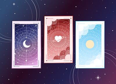 Galaxy Cards design galaxy illustration space