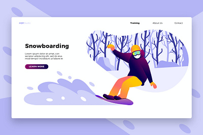 Snowboard 2 - Banner & Landing Page app banner design development icon illustration landing landing page photo process snow snowboard studio technology ui ui design ux ux design webapp website