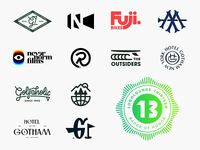 LogoLounge 13 – 12 Finalists branding film golf identity lettering logo designer logolounge logomark logotype mark minimal music sport type typography