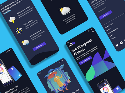 Fintech App Design app app concept app design branding components dark mode dark ui data design fintech illustration product tech uxui weather