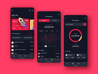 Personal Finances Mobile App app app design appdesign bankinf currency dailyui design finances illustration mobilebanking savings ui ux wallet