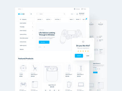 Wirekit: E-commerce custom ecommerce grid header interface landing light minimal minimalism prototype shop slider swiss template ui ui kit ux white wireframe