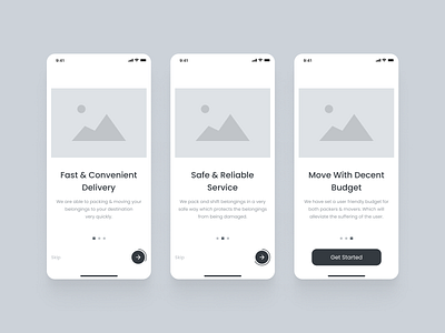Onboarding Screen Wireframes android app design features ios material design new user onboarding onboarding flow registration setup profile steps ui ui kit ux walkthroughs