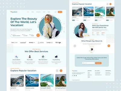 Website Vacation ~ Landing page design landingpage ui uidesign ux websitedesign