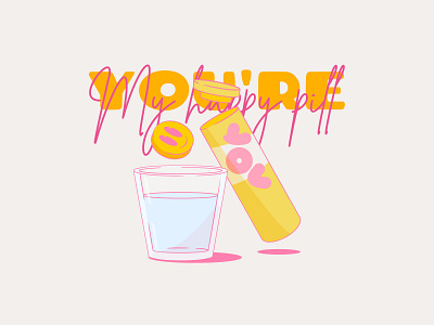 You're My happy pill adobe adobe illustrator adobe photoshop artwork daily design digital art digitalart illustration illustration art illustrations instagram retro yellow