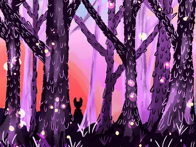 A Mouse in the Woods color concept art environment illustration