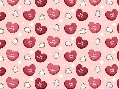 Conversation heart pattern <3 conversationhearts hearts love pink valentinesday
