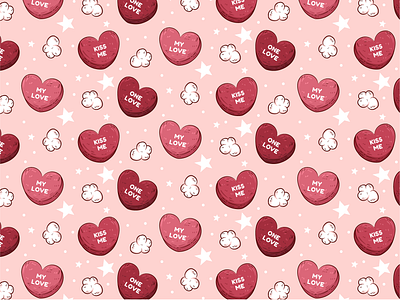 Conversation heart pattern <3 conversationhearts hearts love pink valentinesday