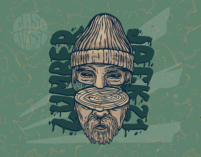 Lumberman art artist artwork brand casoalfonso design emblem head illustration lumber lumberjack portrait print timber top vector wood wooden