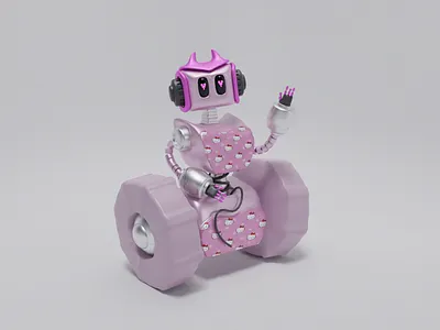 Cute robot 3d 3d art 3d design 3d illustration 3dart 3drobot blender hellokitty illustration robot