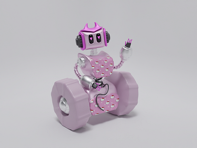 Cute robot 3d 3d art 3d design 3d illustration 3dart 3drobot blender hellokitty illustration robot